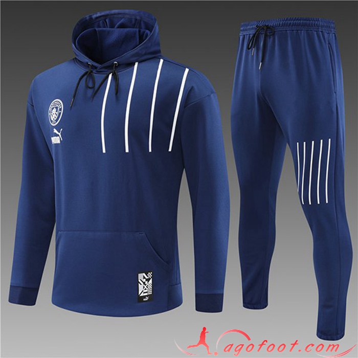 Ensemble Veste A Capuche Survetement de Foot Manchester City Enfant Bleu Marine 2022/2023