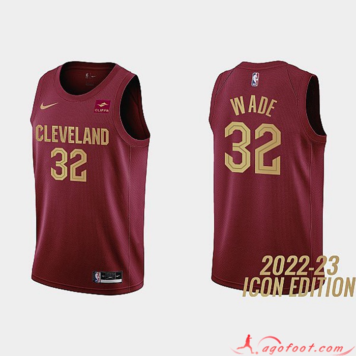 Maillot Cleveland Cavaliers (WADE #32) 2022/23 Rouge Foncé