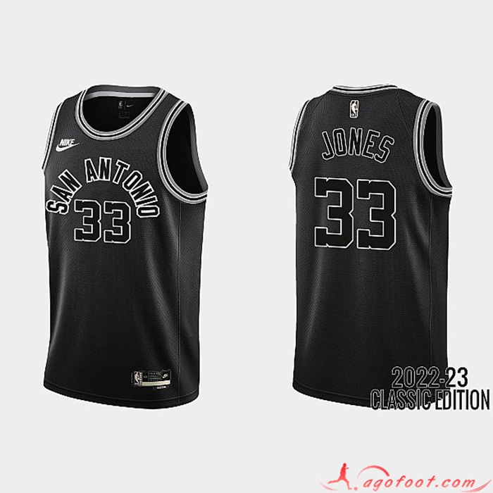 Maillot San Antonio Spurs (JONES #33) 2022/23 Noir