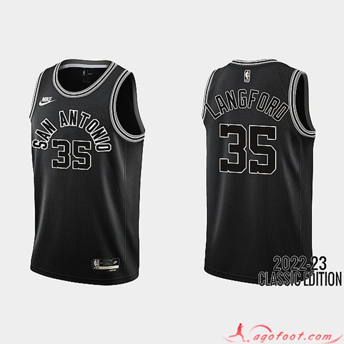 Maillot San Antonio Spurs (LANGFORD #35) 2022/23 Noir