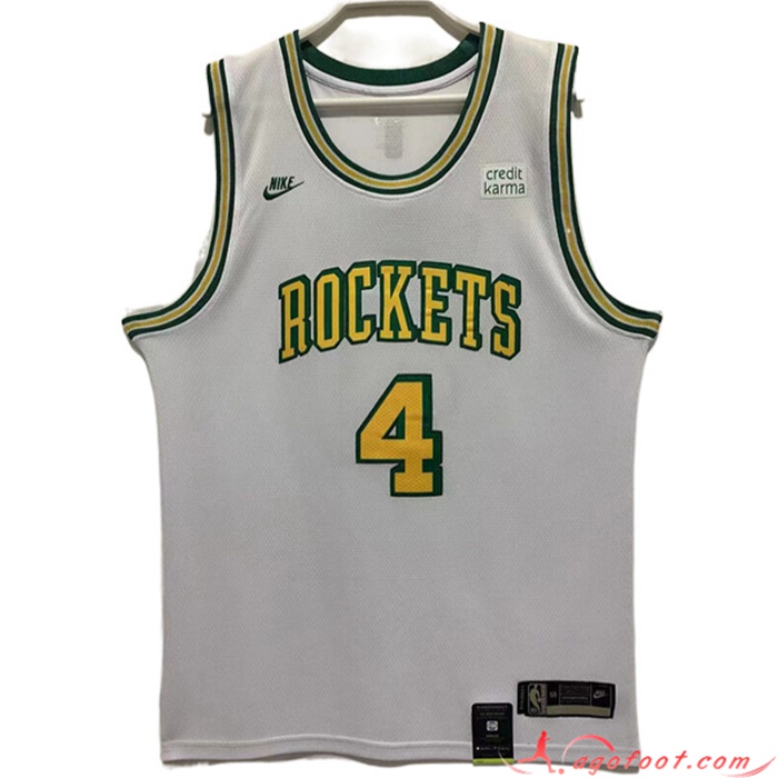 Maillot Houston Rockets (GREEN #4) 2022/23 Blanc