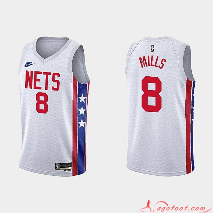 Maillot Brooklyn Nets (MILLS #8) 2022/23 Blanc