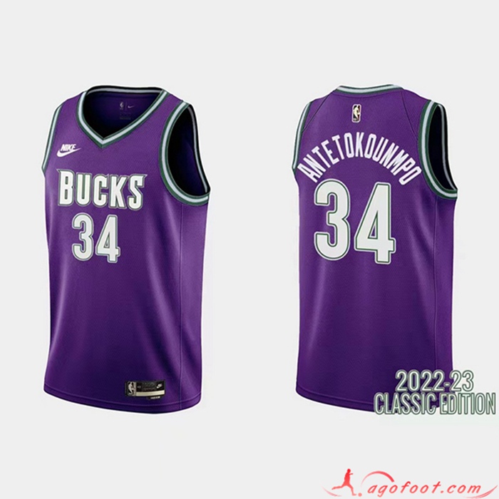 Maillot Brooklyn Nets (ANTETOKOUNMPO #34) 2022/23 Pourpre
