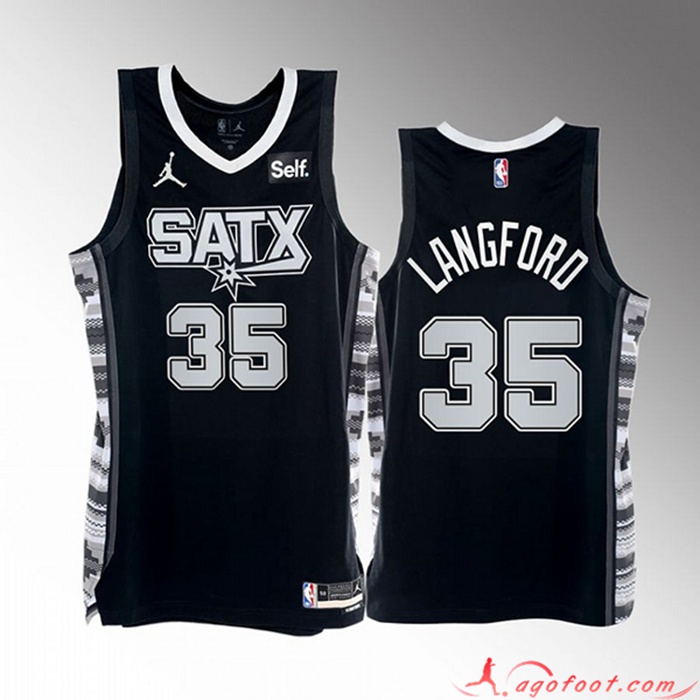 Maillot San Antonio Spurs (LANGFORD #35) 2022/23 Noir