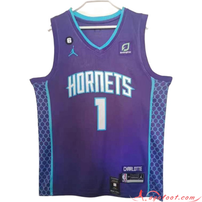 Maillot Charlotte Hornets (BALL #1) 2022/23 Pourpre
