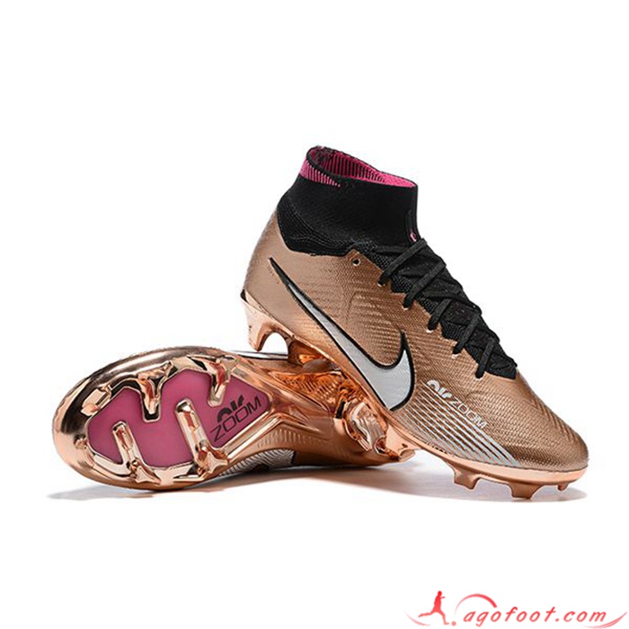 Nike Chaussures de Foot Air Zoom Mercurial Superfly IX Elite FG Doré