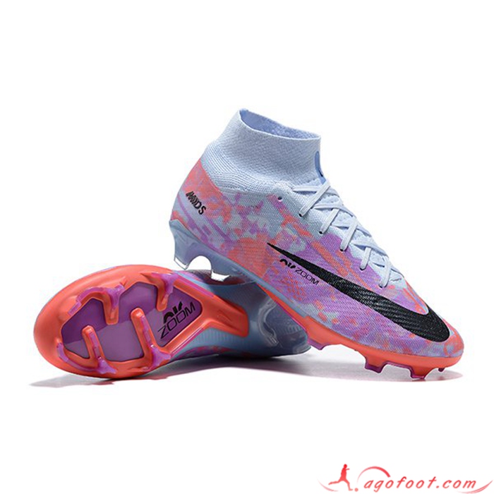 Nike Chaussures de Foot Air Zoom Mercurial Superfly IX Elite FG Pourpre/Bleu