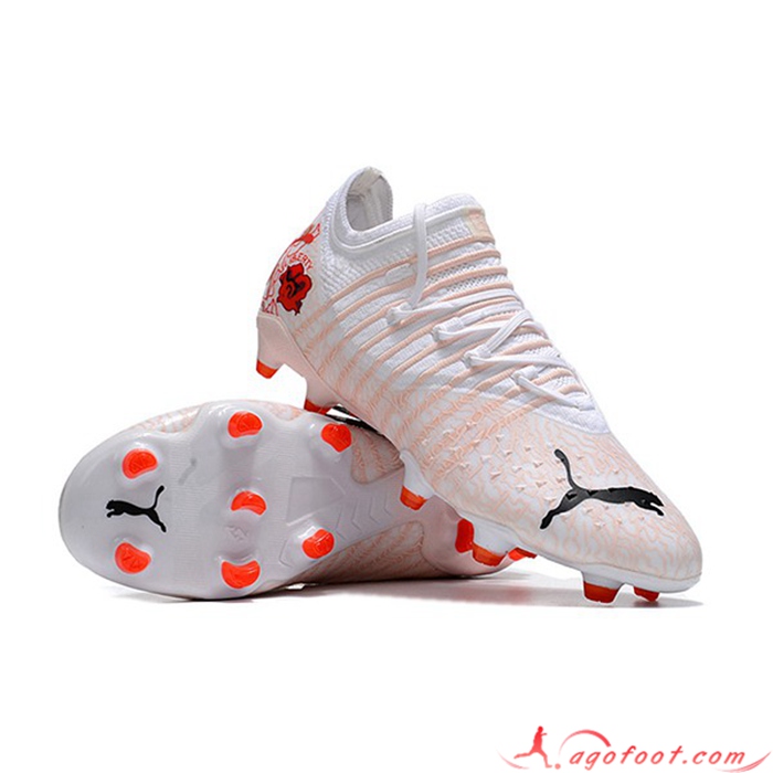 PUMA Chaussures de Foot Womens Future Z 1.4 Liberty FG Blanc/Orange