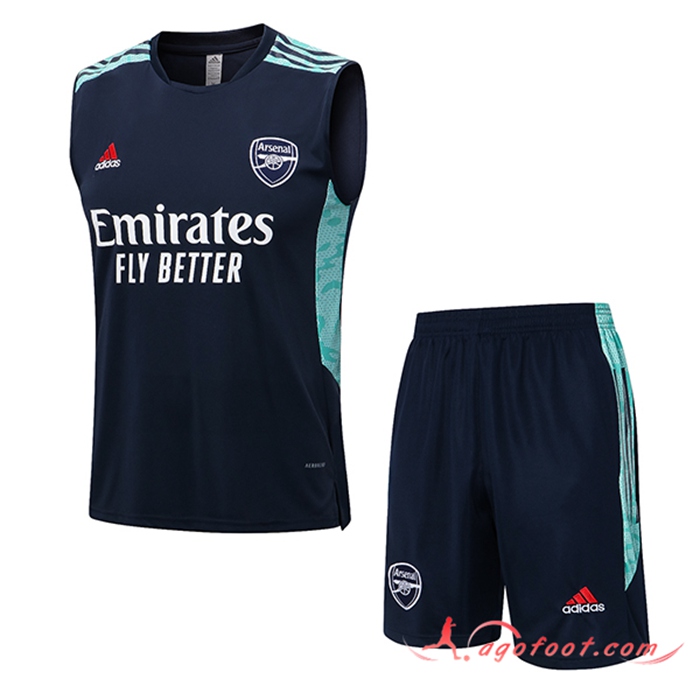 Ensemble Training T-Shirts + Shorts Arsenal Bleu Marine 2022/2023