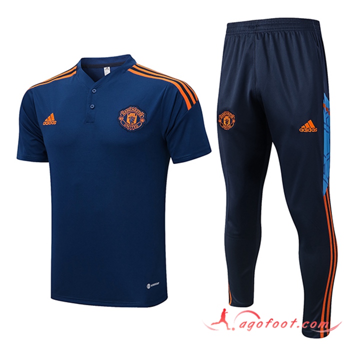 Ensemble Polo Foot Manchester United Bleu Marine 2022/2023