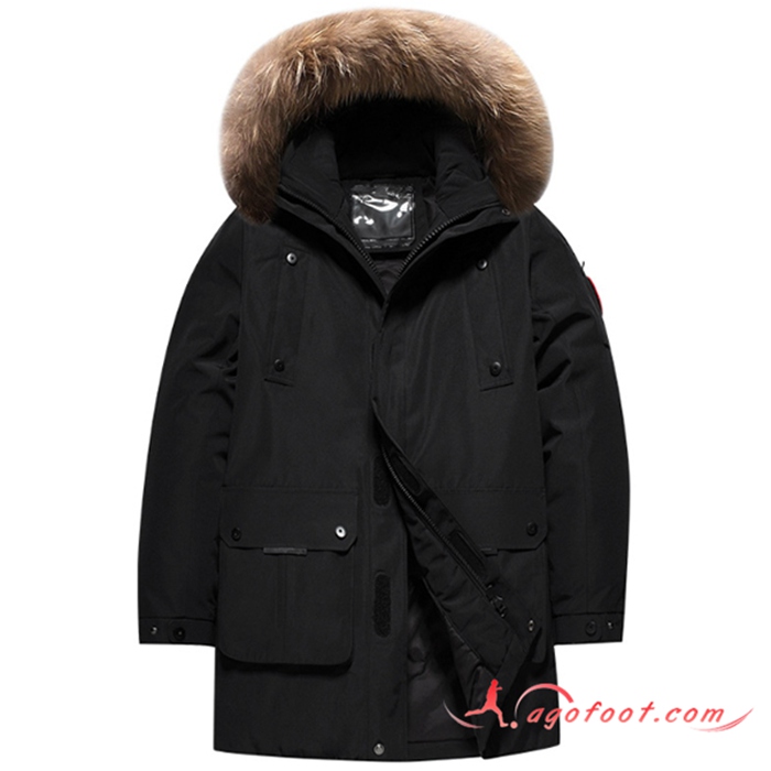 Nouveau Doudoune A Capuche Duvet De Canard Protection Froide Noir 2022