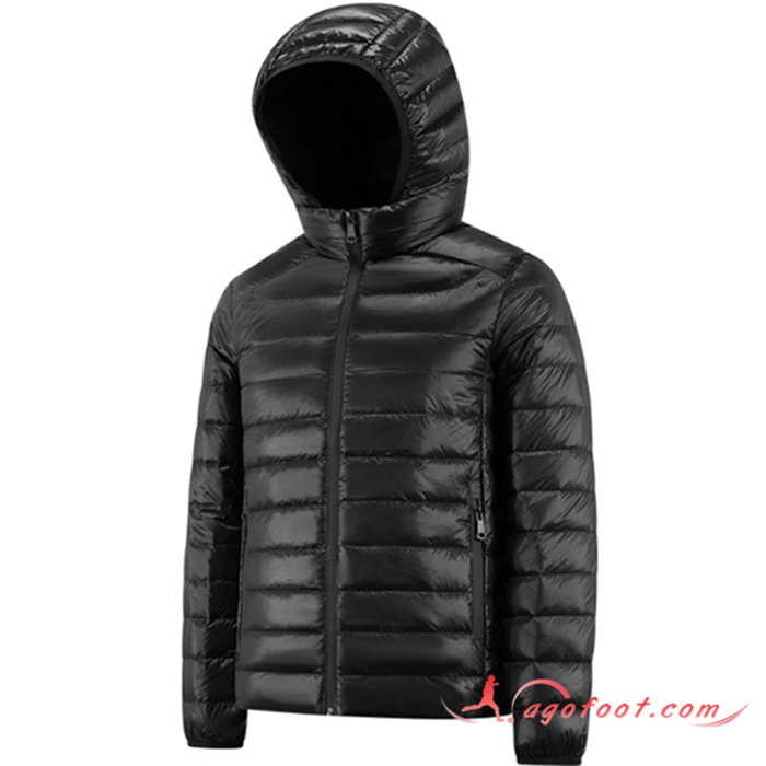 Doudoune A Capuche Court Duvet De Canard Protection Froide Noir 2022