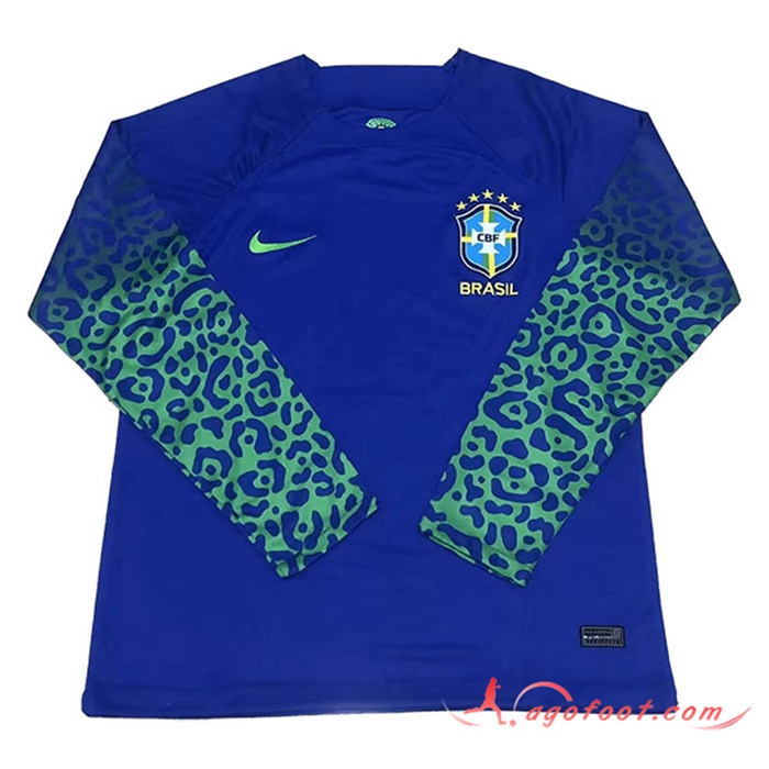 Nouveau Maillot Equipe Foot Bresil Exterieur Manches Longues 2022/2023