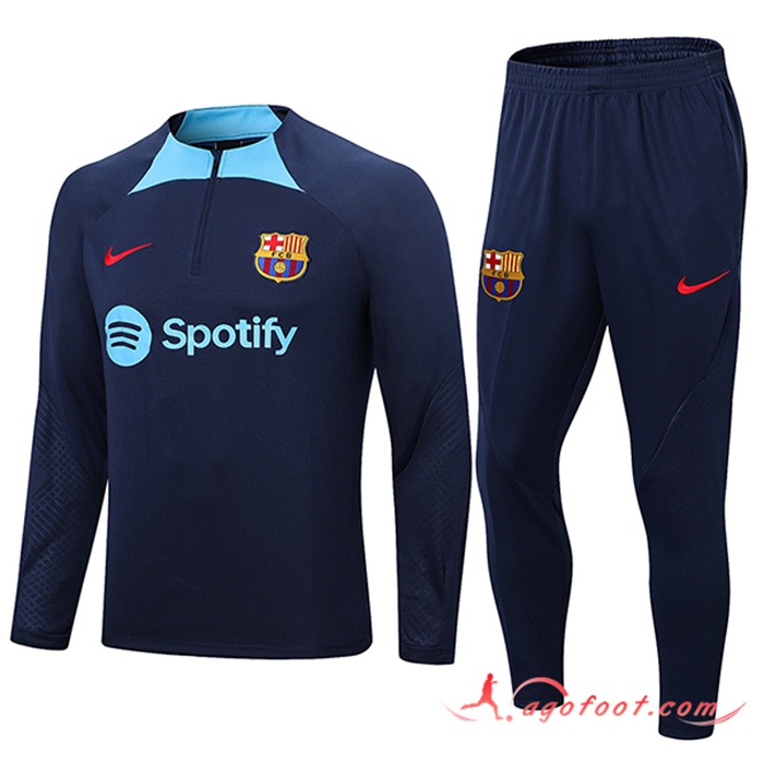 Ensemble Survetement de Foot FC Barcelone Bleu Marine 2022/2023