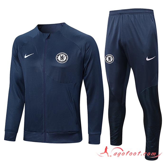 Ensemble Survetement de Foot - Veste FC Chelsea Bleu Marine 2022/2023