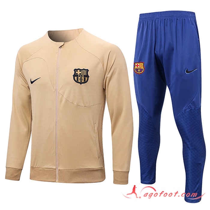 Ensemble Survetement de Foot - Veste FC Barcelone Jaune 2022/2023