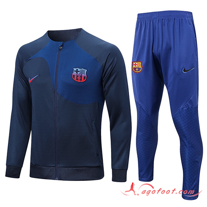 Ensemble Survetement de Foot - Veste FC Barcelone Bleu Marine 2022/2023