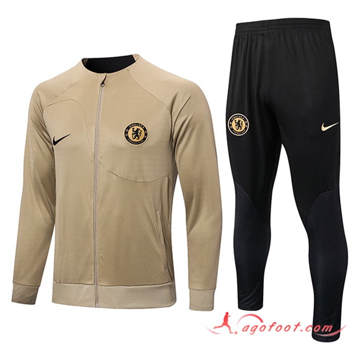 Ensemble Survetement de Foot - Veste FC Chelsea Jaune 2022/2023