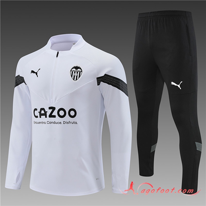 Ensemble Survetement de Foot Valencia Enfant Blanc 2022/2023