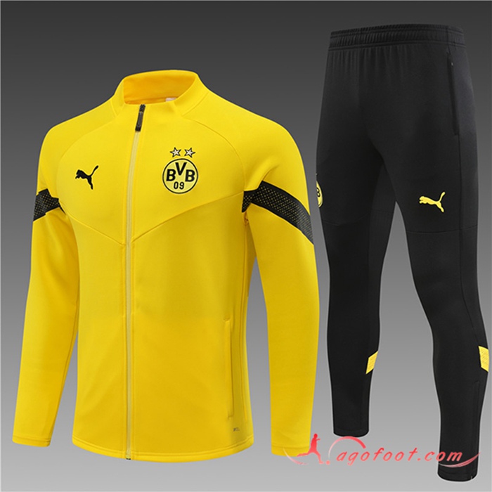 Ensemble Survetement de Foot - Veste Dortmund Enfant Jaune 2022/2023