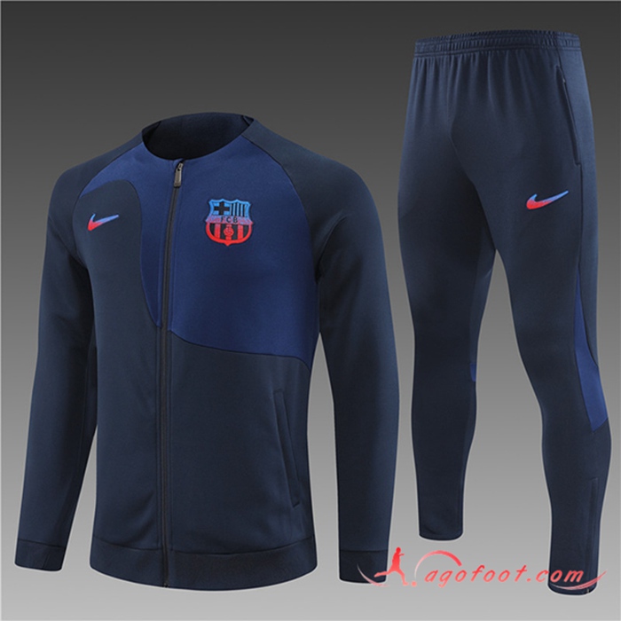 Ensemble Survetement de Foot - Veste FC Barcelone Enfant Bleu Marine 2022/2023