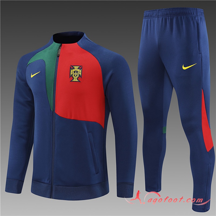 Ensemble Survetement de Foot - Veste Portugal Enfant Bleu Marine 2022/2023