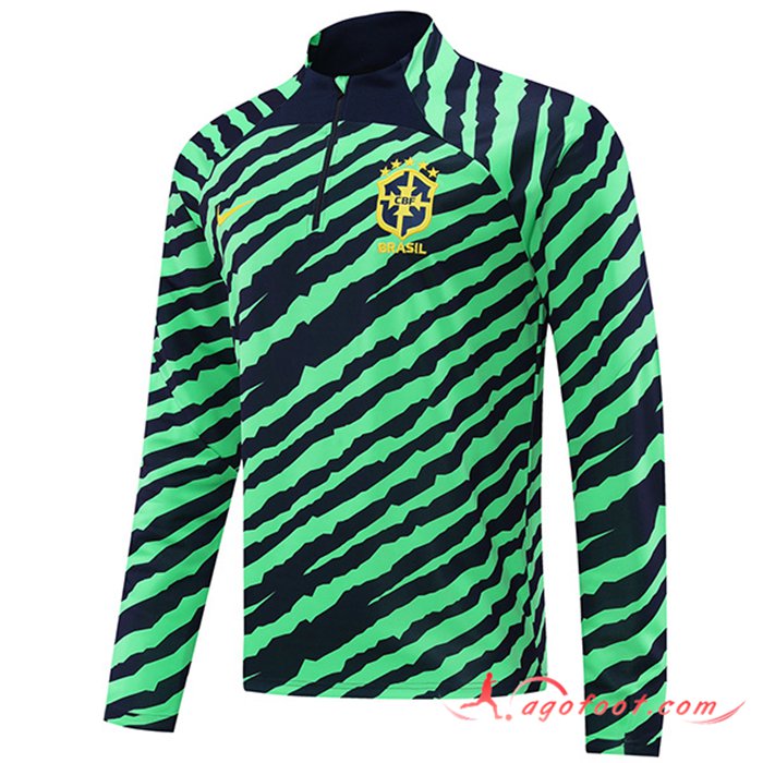 Sweatshirt Training Bresil Vert/Noir 2022/2023