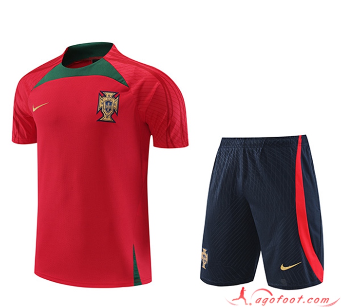Ensemble Training T-Shirts + Shorts Portugal Rouge 2022/2023