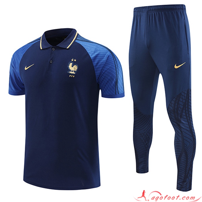 Ensemble Polo Foot France Bleu Marine 2022/2023