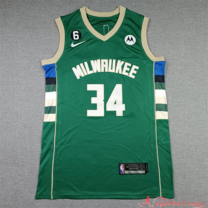 Maillot Milwaukee Bucks(ANTETOKOUNMPO #34) 2022/23 Vert