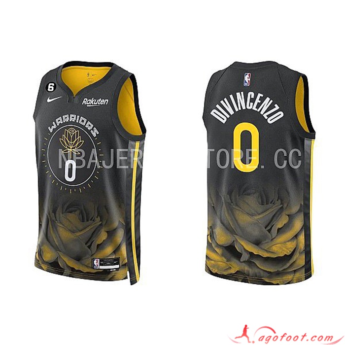 Maillot Golden State Warriors(DIVINCENZO #0) 2022/23 Noir/Jaune