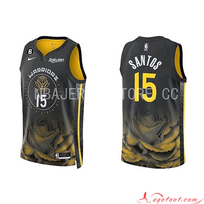 Maillot Golden State Warriors(SANTOS #15) 2022/23 Noir/Jaune