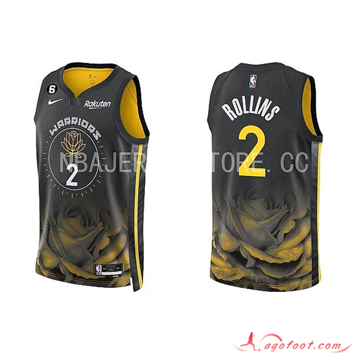 Maillot Golden State Warriors(ROLLINS #2) 2022/23 Noir/Jaune