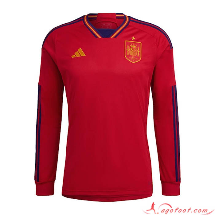 Nouveau Maillot Equipe Foot Espagne Domicile Manches Longues 2022/2023
