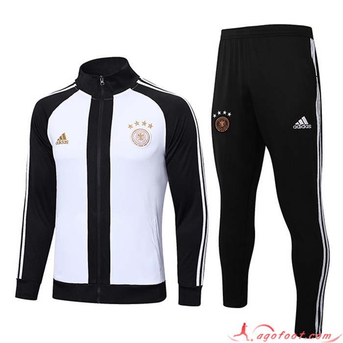 Ensemble Survetement de Foot - Veste Allemagne Blanc/Noir 2022/2023
