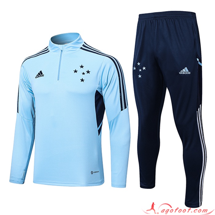Ensemble Survetement de Foot Cruzeiro EC Bleu Clair 2022/2023