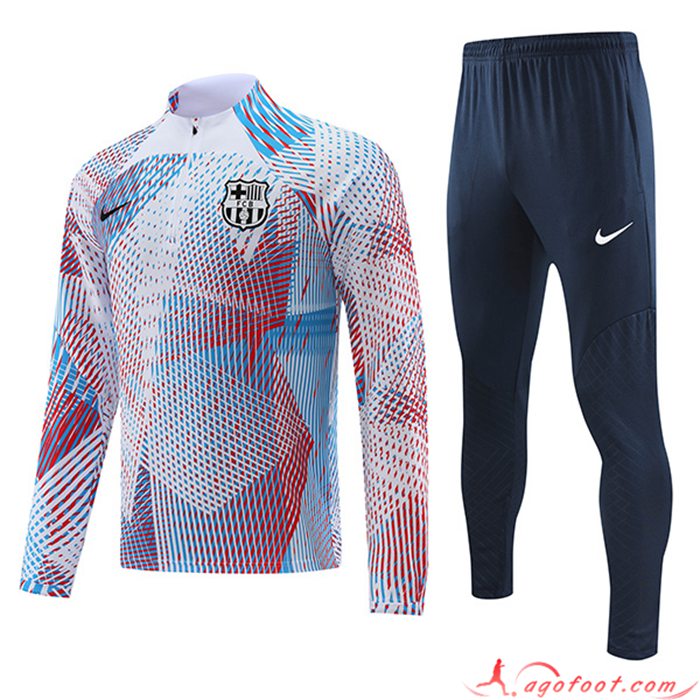 Ensemble Survetement de Foot FC Barcelone Bleu/Rouge 2022/2023