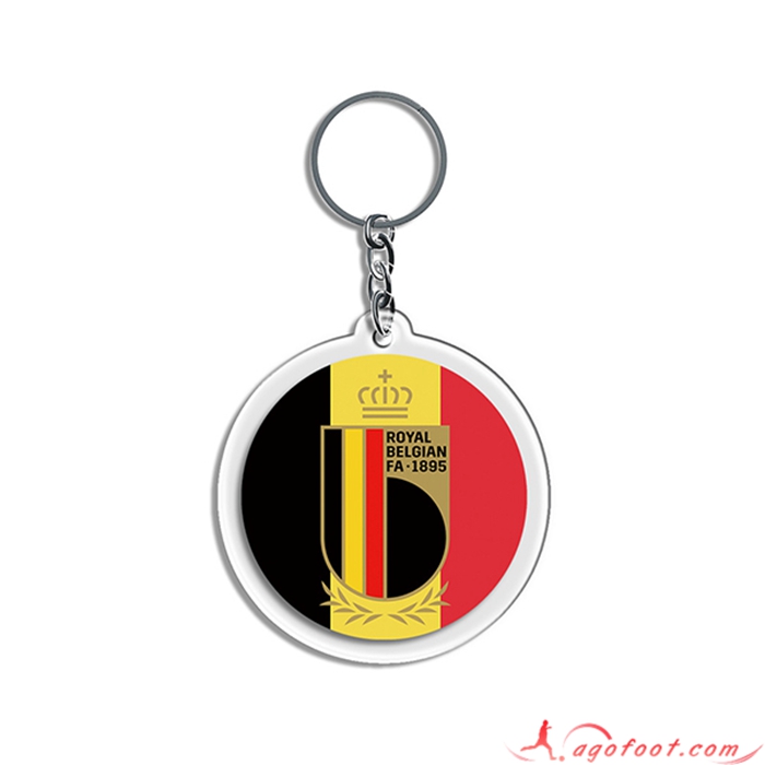 Nouveau Porte-clés Arrondir Coupe Du Monde 2022 Belgique Noir/Jaune/Rouge