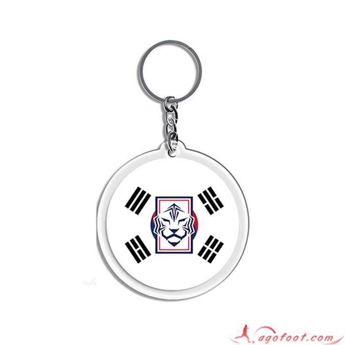 Nouveau Porte-clés Arrondir Coupe Du Monde 2022 Corée du Sud Blanc