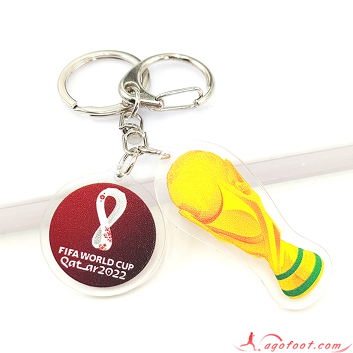 Nouveau Porte-clés Arrondir Coupe Du Monde 2022 + LOGO Brune