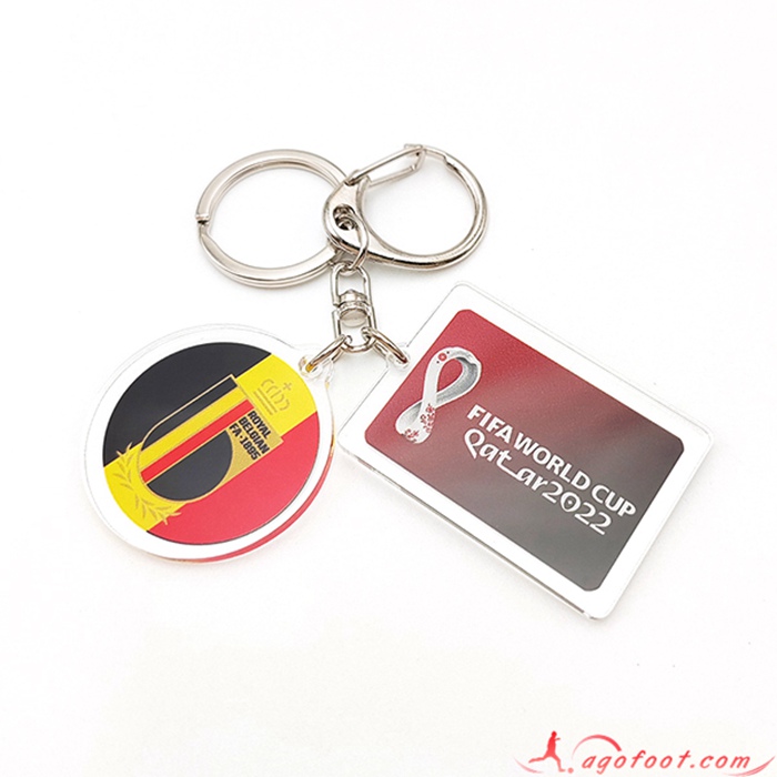 Nouvelle Porte-clés Coupe Du Monde 2022 Belgique Noir/Jaune/Rouge