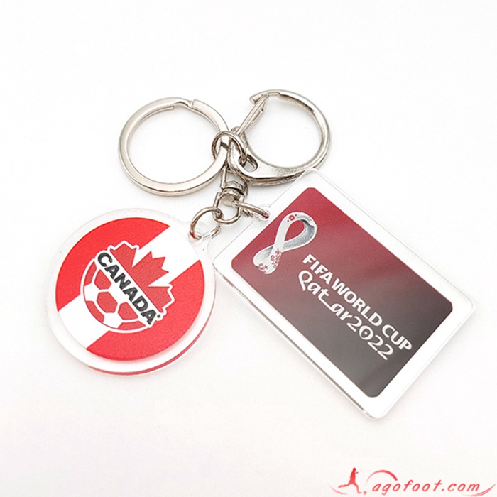 Nouvelle Porte-clés Coupe Du Monde 2022 Canada Blanc/Rouge