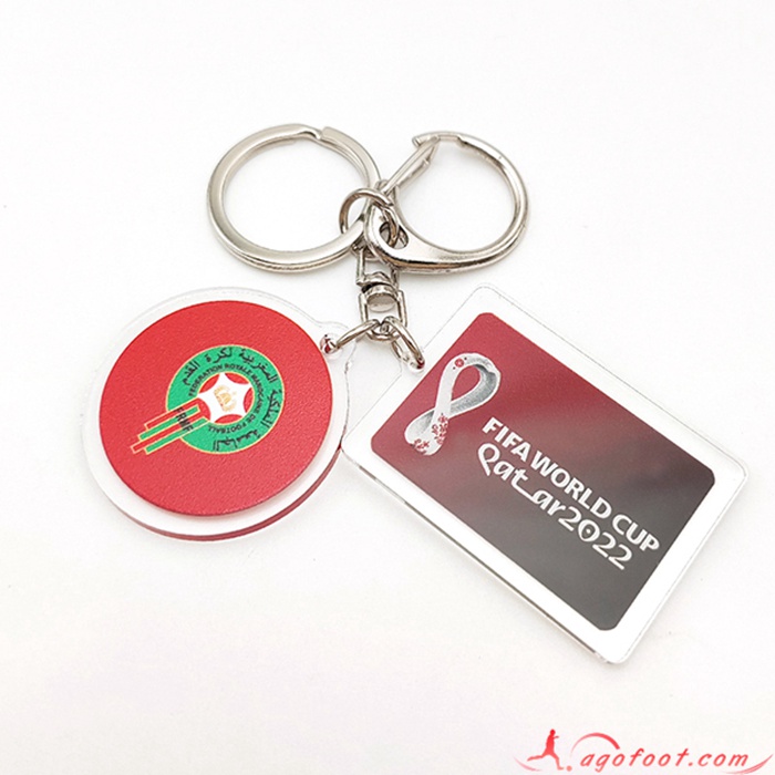 Nouvelle Porte-clés Coupe Du Monde 2022 Maroc Rouge
