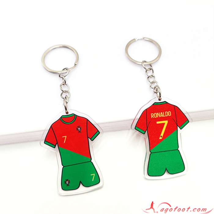 Nouveau Porte-clés Coupe Du Monde 2022 Portugal (RONALDO) Rouge/Vert