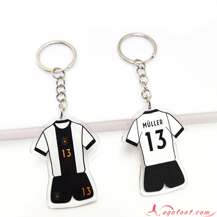 Nouveau Porte-clés Coupe Du Monde 2022 Allemagne (MÜLLER) Noir/Blanc