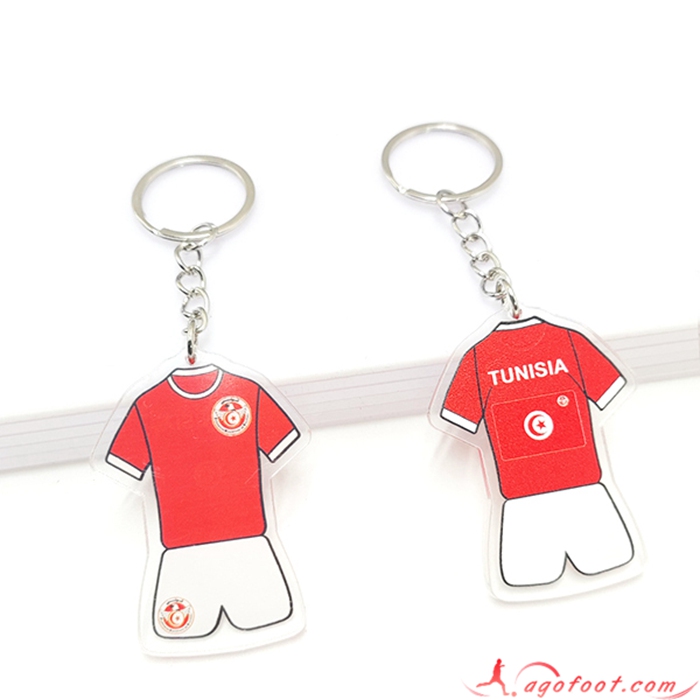 Nouveau Porte-clés Coupe Du Monde 2022 Tunisie Rouge