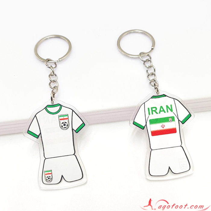 Nouveau Porte-clés Coupe Du Monde 2022 L'Iran Blanc
