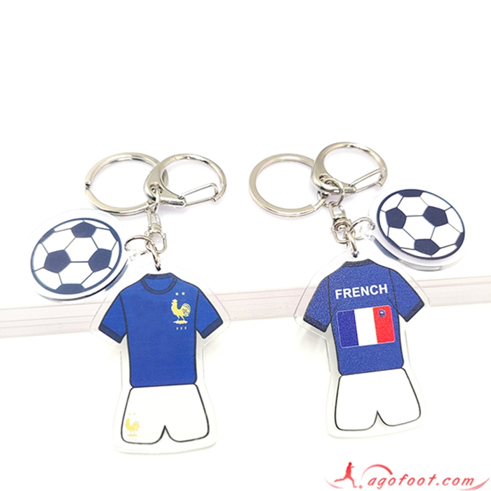 Nouveau Porte-clés Foot Coupe Du Monde 2022 France Bleu