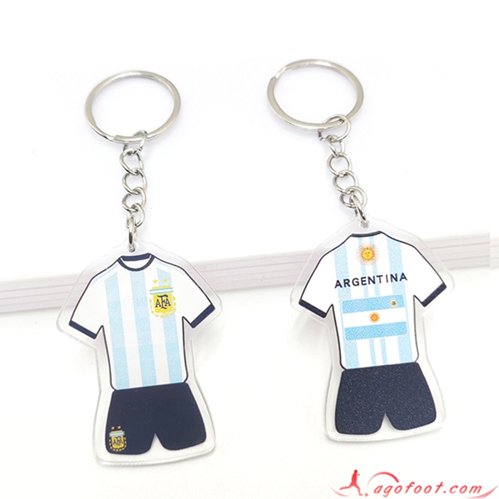 Nouveau Porte-clés Coupe Du Monde 2022 Argentin Bleu Clair