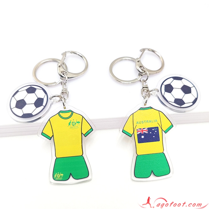 Nouveau Porte-clés Foot Coupe Du Monde 2022 Australie Jaune/Vert